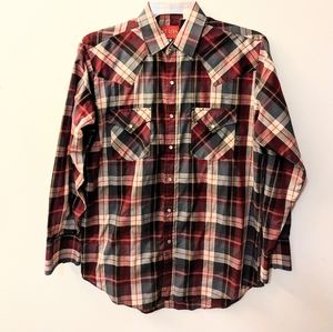 Men's Plains Western Wear Long sleeve pearl snap double snap pockets